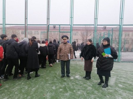 жер сілкінісі болған жағдайы бойынша оқу-жаттығуы және сынып сағаттары   өткізілді.